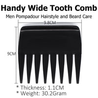 ZEROKIWI Professional Mens Styling Comb, Anti-Static Pompadour Streaker Comb Texture Wide Tooth Comb for Hairstyling Shaping Wet Pick Hairdressing Comb, Black