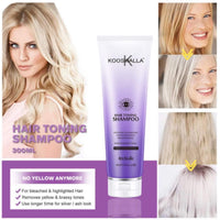 Kooswalla Silver Toner Shampoo, for Blonde Hair- Coloured Hair, Highlighted, Silver, Bleached and Hair Extensions - Eliminates Yellow Tones, 300ML - Anti Brassy - Keratin Home Treatment.
