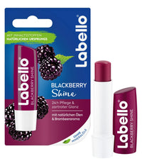Labello Blackberry Shine Lip Balm with Soft Red Shine and Shimmer Pigments 4.8 g without Mineral Oils