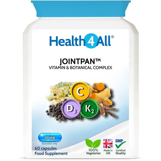 Health4All Jointpan Joint Support 60 Capsules (not Tablets) with Boswellia Serrata, Turmeric, Ashwagandha, Vitamins D3 and K2 MK-7. Strong Joint Pain, stiffnes and OA Supplement