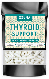OZUNA NUTRITION Thyroid Support Supplement - 60 Vegetarian Capsules - with Myo inositol, L-Tyrosine & Natural Iodine from Kelp - Energy & Focus Formula - UK Made - 1 Month Supply