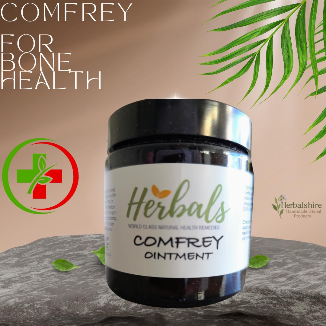 Herbalis Comfrey Knitbone Ointment Balm 200ml – Handmade Herbal Salve with Comfrey Leaf Infused Oil – Natural Skin Moisturiser – Traditional Use for Joint & Muscle Care – Made in the UK