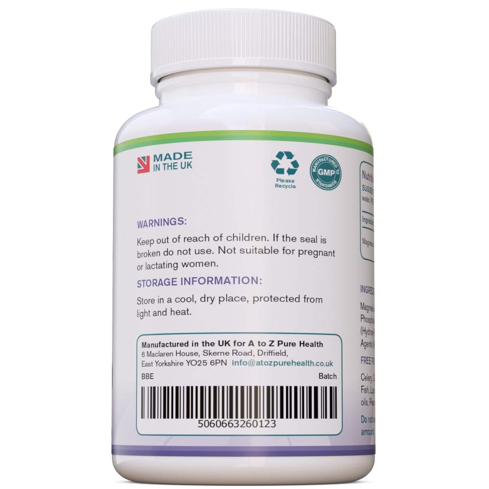 Magnesium Malate Capsules | High Absorption, Premium Magnesium Malate 625mg Supplement | 60 Easy to Swallow Capsules (2 Months Supply) | Supports Energy Levels, Heart Health, Muscle Function | UK Made