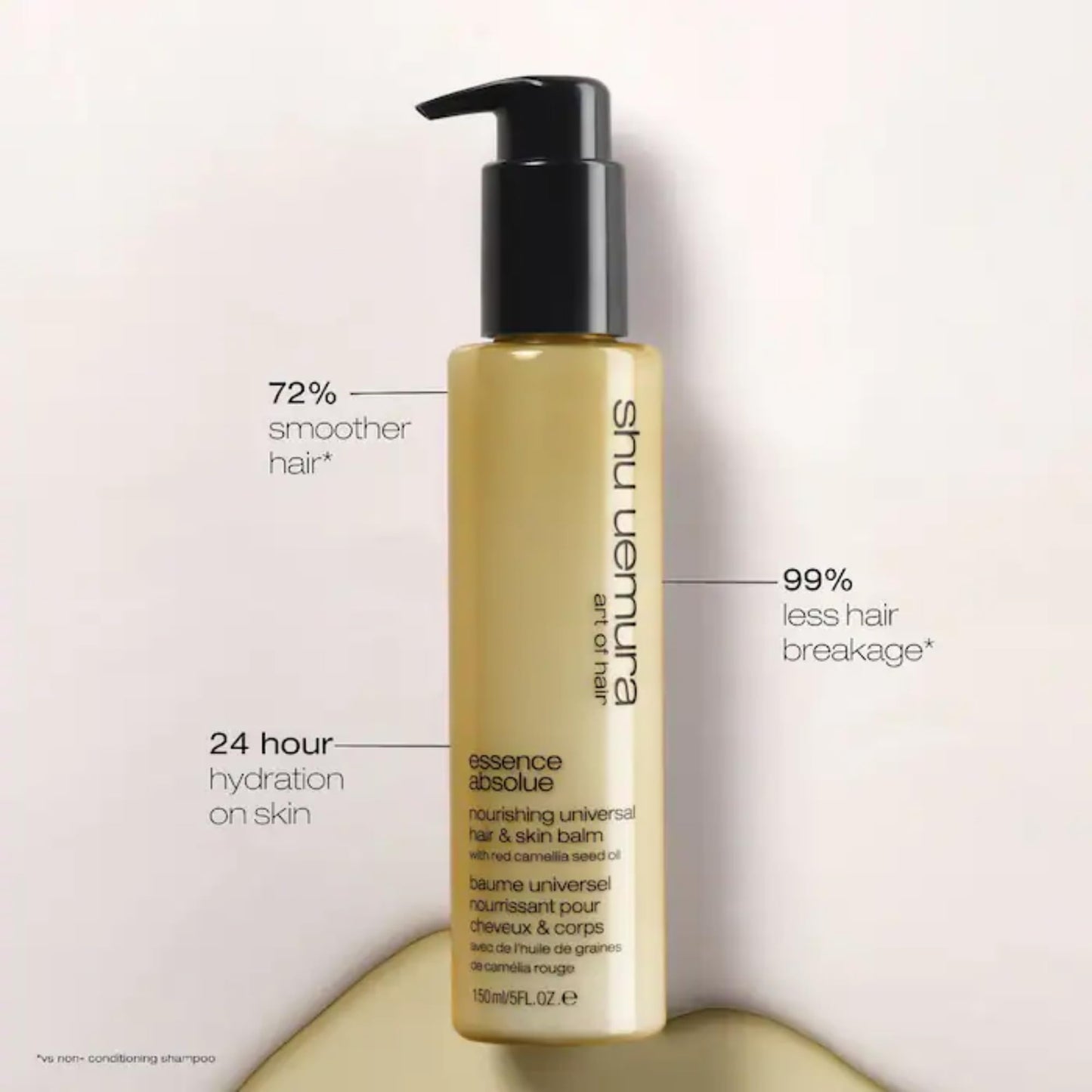 shu uemura art of hair Shu Uemura, Universal Hair & Skin Balm Essence Absolue, Dry Hair & Skin, Enriched with Camellia Oil, Moisturises & Detangles, Shiny, 150 ml