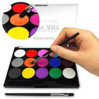 Generic Face Paint Kit for Kids 15 colour Professional with 18 stencils and 2 brushers, 2-4 years ,4-14 an adults