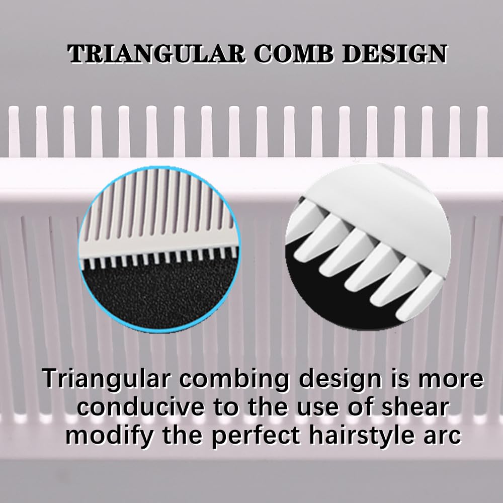 FZGLHQQ 2 PCS Fade Combs Professional Hair Cutting Combs Barber Combs Clipper Combs Anti-Static Heat Resistant Blending Flat Top Comb Clipper for Men Salon Hair Styling Tools (White)
