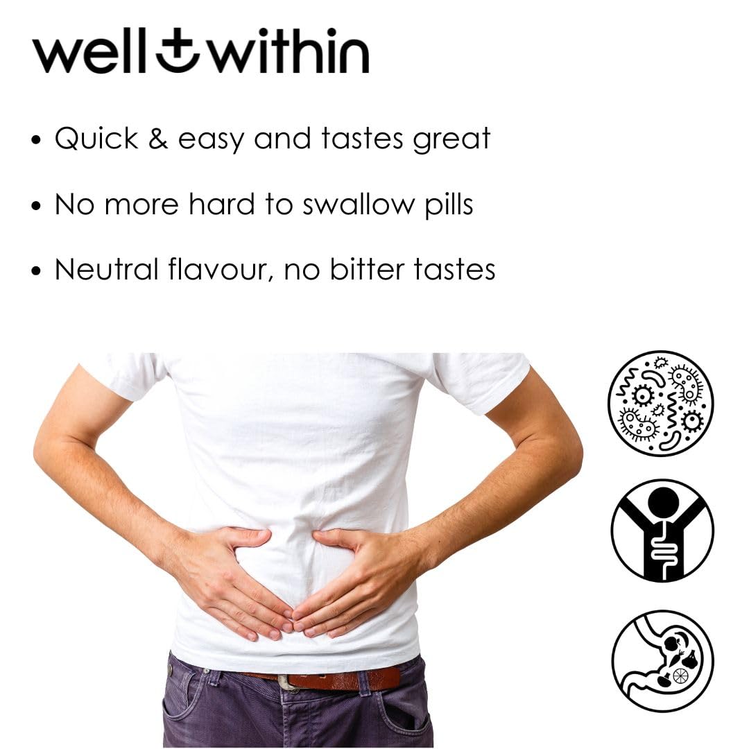 10g Fibre Supplement Powder, 1/3 NHS Daily Intake, 4in1 Insoluble & Soluble Fibre Powder (200g Bag, 30 x 5g Fiber) 4 Types of Fiber. Well Within. for Men, Women & Kids
