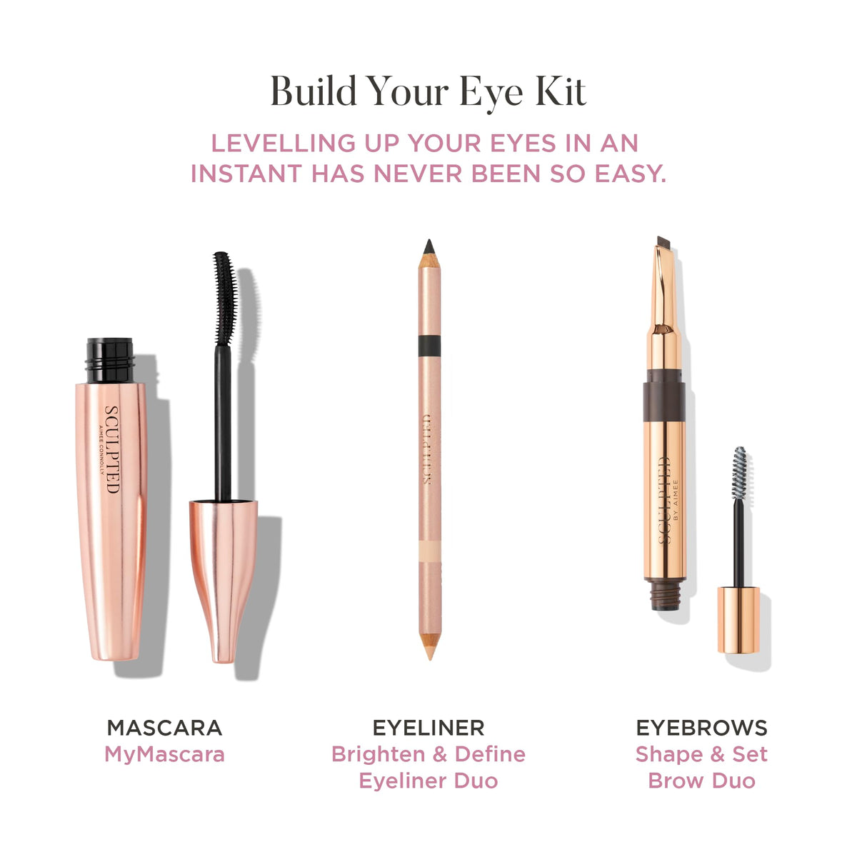 SCULPTED by Aimee Connolly Shape & Set Medium Brown Eyebrow Pencil & Fixing Gel Duo from Sculpted by Aimee 2.5ml - Travel-Friendly, Double-Ended Natural Eye Brow Pencil and Clear Brow Fixing Gel