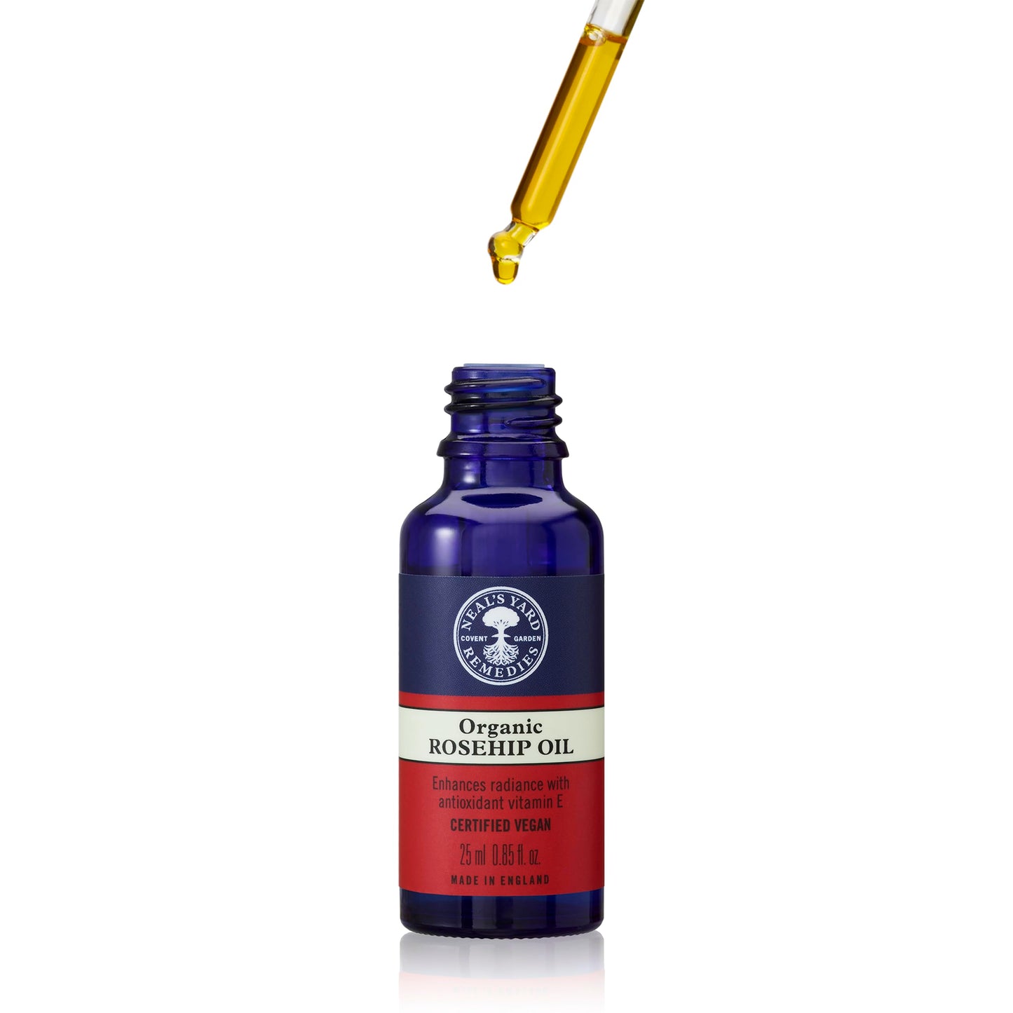 Neal's Yard Remedies Rosehip Oil, Rejuvenating & Nourishing Face Oil With Protective Vitamin E, Cruelty-Free, 25ml