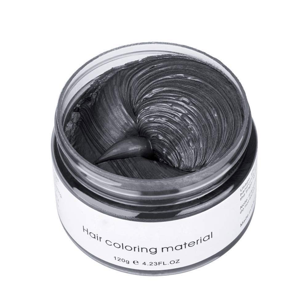 TEEROVA Hair Color Wax, Instant Hair Dye Wax Temporary Hairstyle Cream Mud 4.23 oz Hair Pomades Natural Hairstyle Wax for Men and Women (Black)