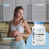 OSAVI Osavi Potassium 300mg – 90 Vegan Capsules | Highly Absorbable Potassium Citrate for Nervous System, Muscle Function, and Blood Pressure Support | Clean Label, Vegan Friendly