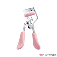Brushworks Pro Lash Eyelash Curler with Built-In Comb - Precision Lash Separator & Curler for Fanned Out Lashes, Long-Lasting, Eye-Opening Lift, Stainless Steel, Pink, Easy to Use, Salon Style Results