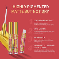 ieron Lip Stains 3pcs Lip Glosses Lip Matte Long Lasting Water-resistant Anti-stick with Gloden Gift Box for Lip Make-up Beauty - Purple Series