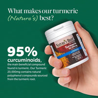 NATURE'S BEST Nature's Best Turmeric 20,000mg Tablets Fast Release (500mg of Extract) - High Strength, 95% Curcumin - UK Made - 60 Tablets (2 Months' Supply)