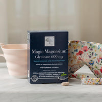 New Nordic Magnesium Glycinate | 600 mg Extra Strength | Sleep and Muscle Support for Women and Men | Pine Bark and Long Pepper Extract | 60 Tablets