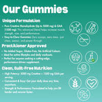Organic Gains OG Creatine Ultra – 90 Gummies | 5000mg MAX Creatine Monohydrate & 1500mg GAA | Up to 8.5X More Uptake, Fast-Absorbing Formula for Enhanced Muscle & Brain Power, No Water Retention