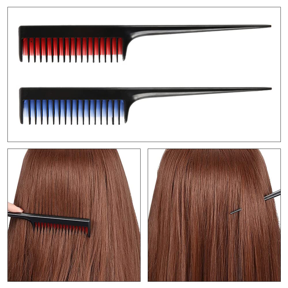 DAJUXIN 3 Pcs Hairdressing Back Combing Triple Teasing Comb Hairdressing Back Combing Tail Comb Hairdressing Combs for Back Brushing Combing Slicking Hair