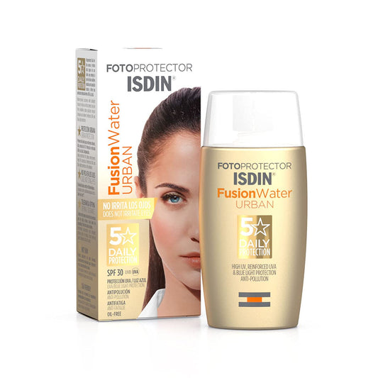 ISDIN Fotoprotector Fusion Water Urban SPF 30 (50ml) | Urban protection | Anti-pollution | protection against UV, UVA and blue light