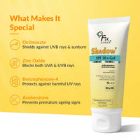FIXDERMA Fixderma Shadow SPF 30+ Gel Sunscreen for Face, Dermatologist Tested Moisturiser for Men, Face Cream for Women, Water Resistant Sunscreen, SPF 30 Gel - 1.41 OZ (75 g (Pack of 1))