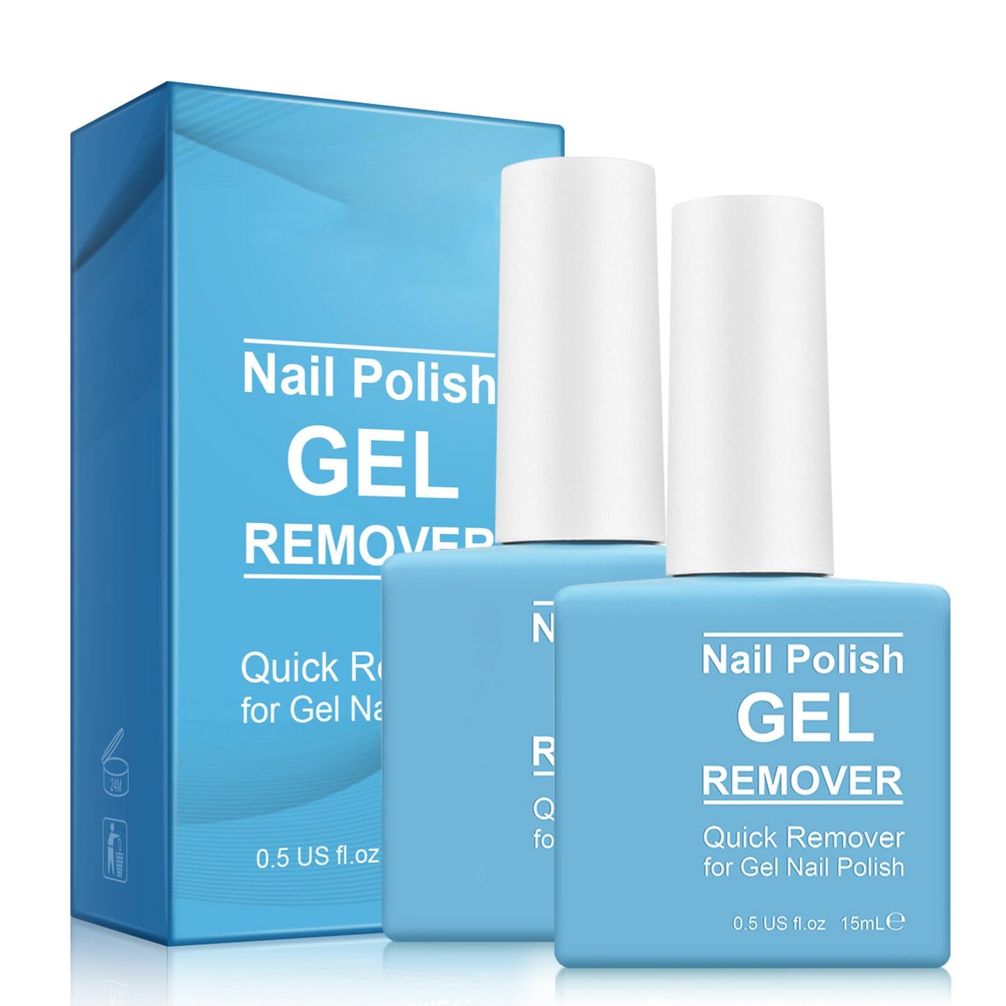 IFUDOIT Gel Nail Polish Remover 2 pack, Professional Nail Varnish Remover, Easily & Quickly Remove Soak Off Gel Polish, Doesn't Hurt Nails, for UV Plastic Nails, Acrylic Nails, Natural Nails Blue