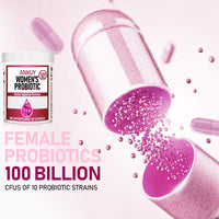 Probiotics for Women - PH Balance, Digestive, UT, & Feminine Health - 100 Billion CFU -10 Unique Strains for Women - Organic Prebiotics, Cranberry Extract+ - Womens Probiotic - 60 Capsules