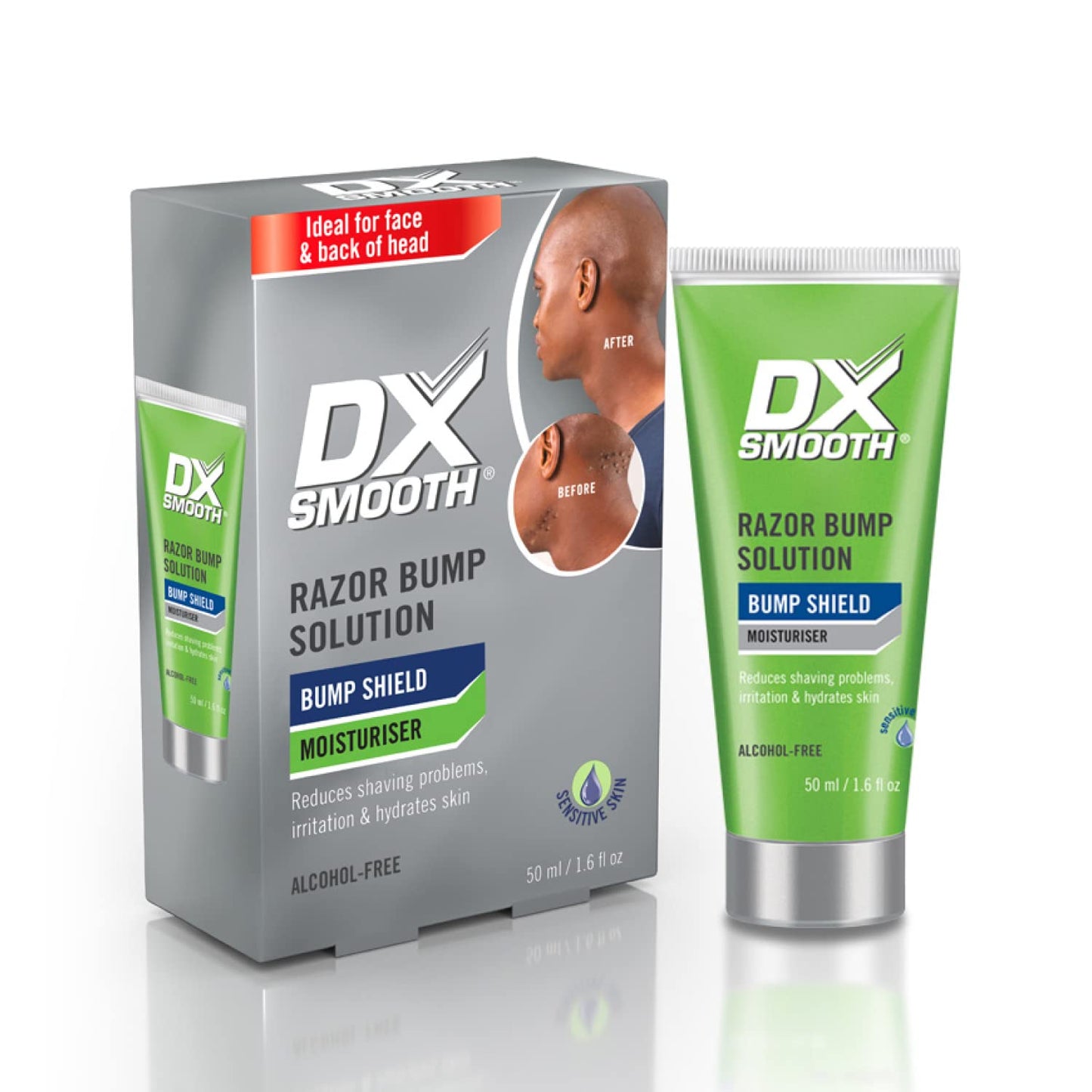 DX SMOOTH DX Smooth Bump Shield Moisturiser – Daily moisturiser and treatment cream for PFB – For Men – 50ml