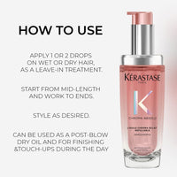 KÉRASTASE Kérastase Chroma Absolu, High Shine Hair Oil for Damaged Colour-Treated Hair, Lightweight Formula with Lactic Acid, Huile Chroma Éclat, 75ml Refill