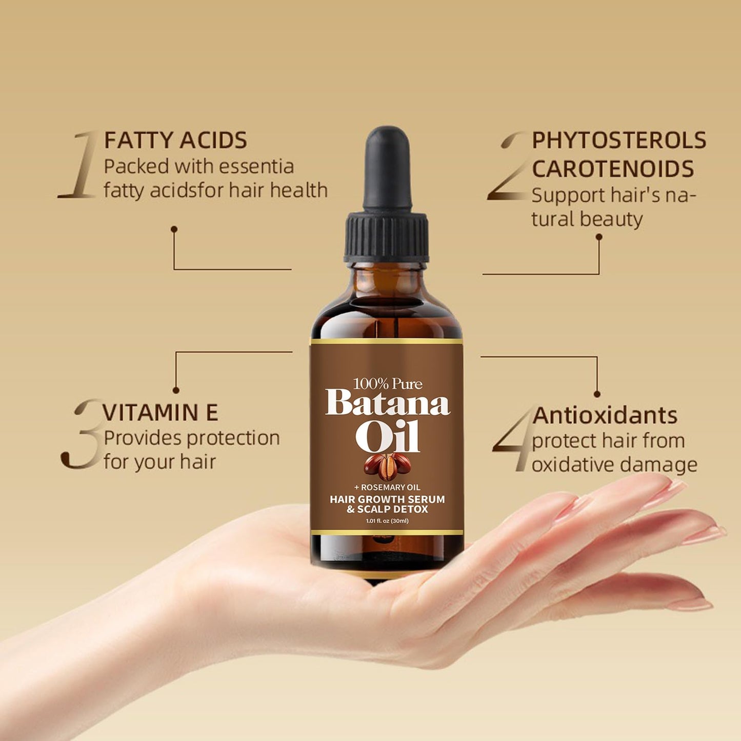 AWHXJLY Batana Oil for Hair Growth Rosemary,Nourishes the Scalp for Strong and Healthy Hair, Reduces Hair Loss,Batana Hair Oil for Women and Ma,30 ml / 1 Fl Oz