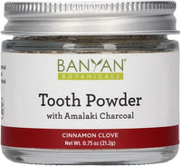 Banyan Botanicals Cinnamon Clove Tooth Powder – Ayurvedic Fluoride-Free Toothpaste Alternative with Miswak & Activated Charcoal (from Amla) – 0.75oz, 80+ Uses – Non GMO Sustainably Sourced Vegan