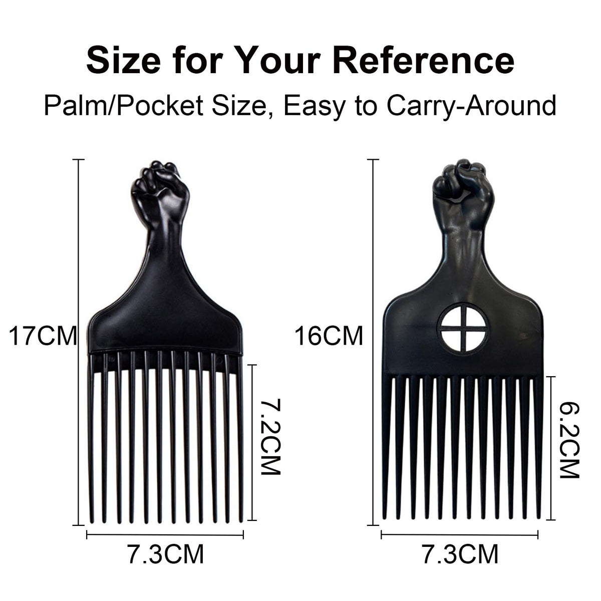 ZEROKIWI Professional Afro Pick Comb, Detangling Hairdressing Afro Braiding Rake Comb for Wig Natural African Thick Curly Long Short Hairstyling Men Women Barber Salon Hairstylist Tools (AB)