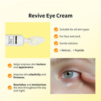 Revive Eye Cream for Face and Neck, Retinol Eyes Cream with Niacinamide & Coffea Arabica, Retinol Revive Eye Cream for Wrinkles, Reduces Wrinkles, Nourishing and Moisturizing, 40ML