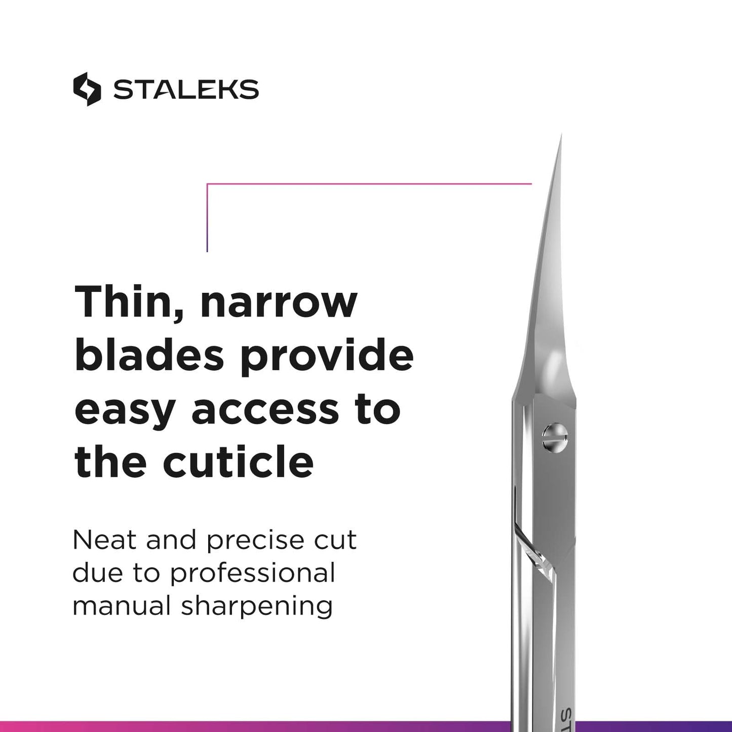 Staleks Silver Classic Professional Cuticle Scissors, Stainless Steel, Curved, Ambidextrous, 15.0 Grams, SE-50/2