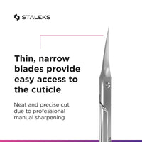 Staleks Silver Classic Professional Cuticle Scissors, Stainless Steel, Curved, Ambidextrous, 15.0 Grams, SE-50/2