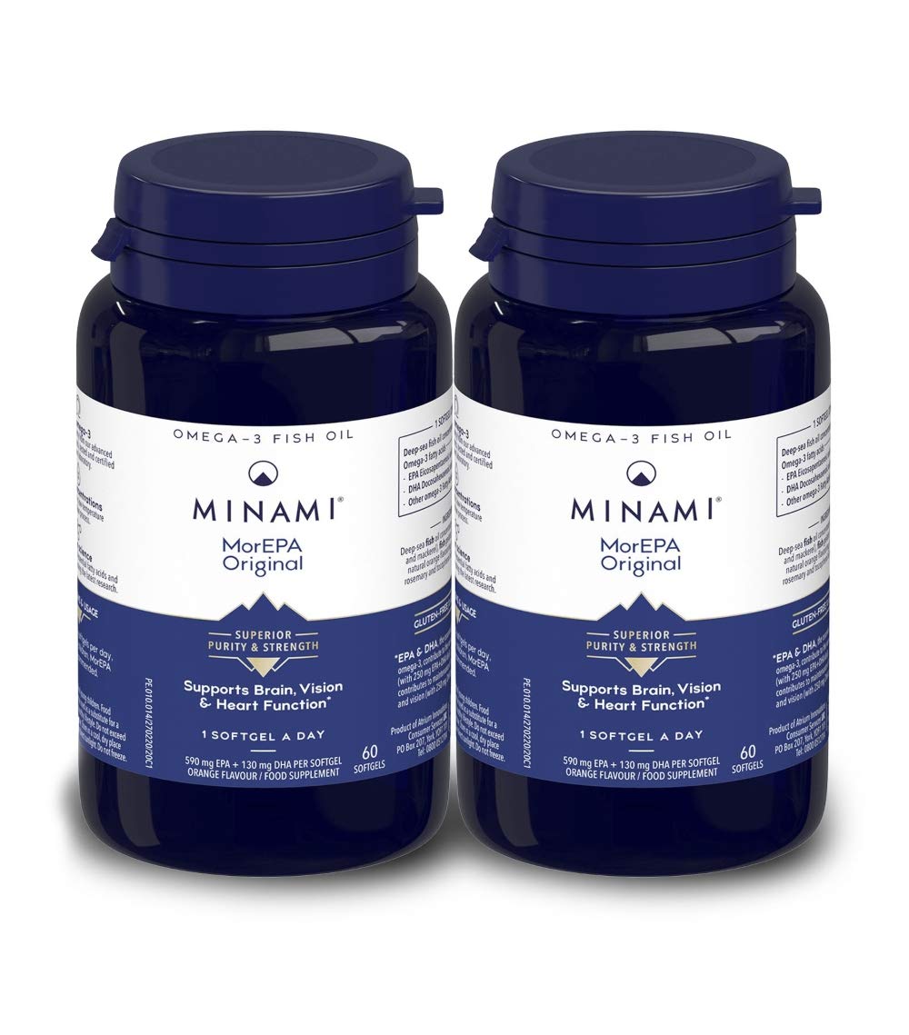 MINAMI Omega 3 Fish Oil Supplement - Minami - MorEPA Original with high Concentration of EPA, DHA - Supports Normal Brain, Vision and Heart Function - 120 Softgels