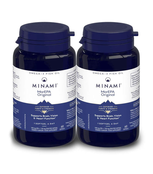 MINAMI Omega 3 Fish Oil Supplement - Minami - MorEPA Original with high Concentration of EPA, DHA - Supports Normal Brain, Vision and Heart Function - 120 Softgels