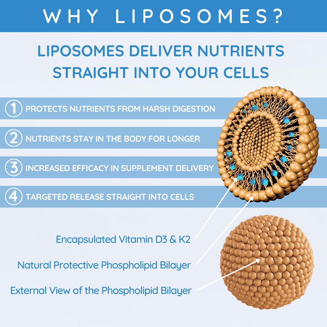 well actually WELL ACTUALLY Liposomal Vitamin D3 4000 IU + K2 MK-7 160mcg Liquid Drops - High Strength Vegan VIT D3 K2 Supplement - Immune & Bone Support - 120 Servings | Summer Citrus