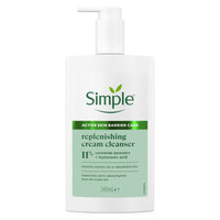 Simple Replenishing Cream Cleanser – Gentle Face Wash with Pro-Ceramides & Hyaluronic Acid – Restores Dry, Dehydrated Skin & Strengthens Skin Barrier – 240ml