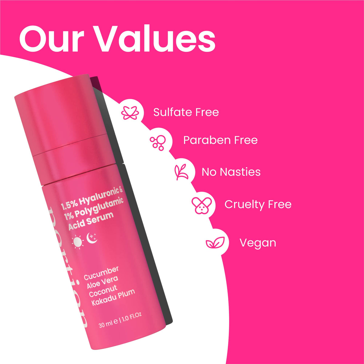 PORTION BEAUTY PORTION Hyaluronic Acid Serum: 1.5% Hyaluronic Acid & 1% Polyglutamic Acid - Face Serums for Mature Skin: Anti Aging Serum for Face & Hydrating Serum - Face Serum for Women & Mens Skincare, 30ml
