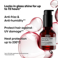 L'Oréal Professionnel Vitamino Color Spectrum Glass Shine Serum, Anti-frizz & Anti-Humidity, Ultra Shiny Smooth Hair, Waterproof, UV Protection, Heat Protection, for Coloured Hair, 50ml