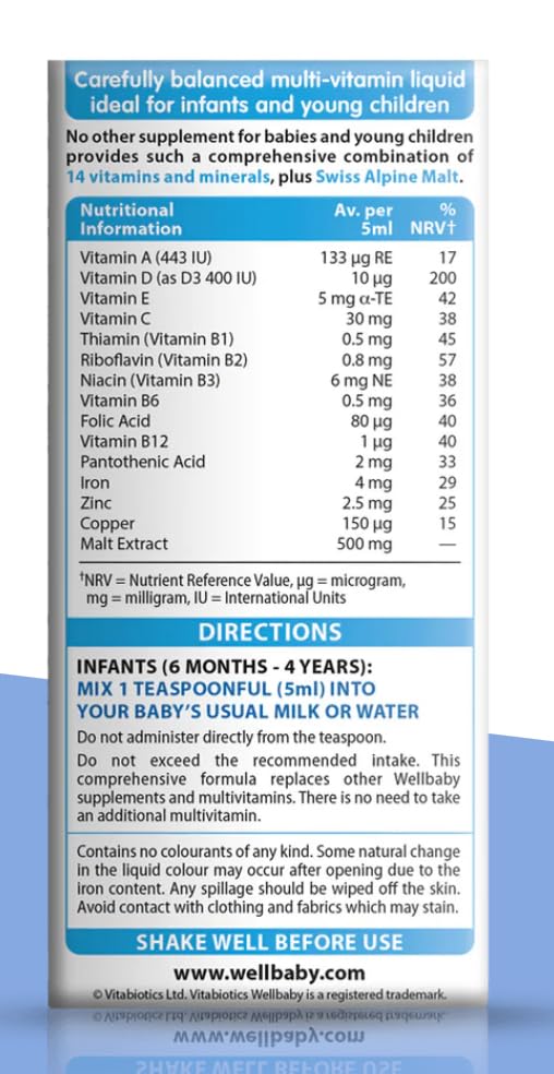 4 Bottle Multipack Vitabiotics Wellbaby Multivitamins