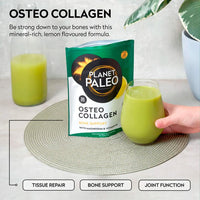 Planet Paleo Osteo Collagen Powder for Bone Health (175g, 35 Servings) Grass-Fed Bovine Collagen Peptides, with Zinc & Vitamin K2, Bone Density & Joint Health, Lemon
