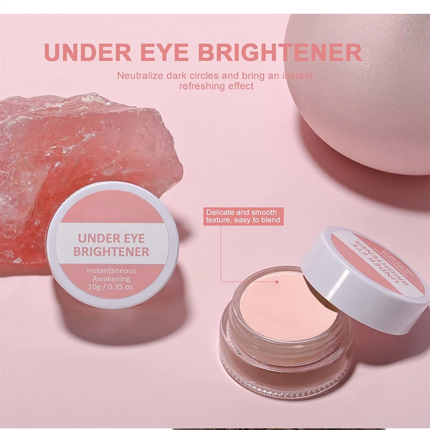 Under Eye Brightener - Instant Anti-Age Eraser Concealer | Colour-Correcting Eye Primer for Dark Circles & Blemishes | Korean Makeup for a Flawless, Bright Look | Quick, Natural Results