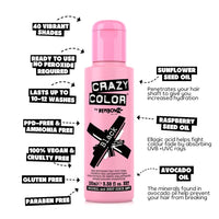 Crazy Color Black Semi-Permanent Duo Hair Dye. Highly Pigmented Blue Black Conditioning & Oil Nourishing Vegan Formula | No Bleach or Ammonia | 200ml