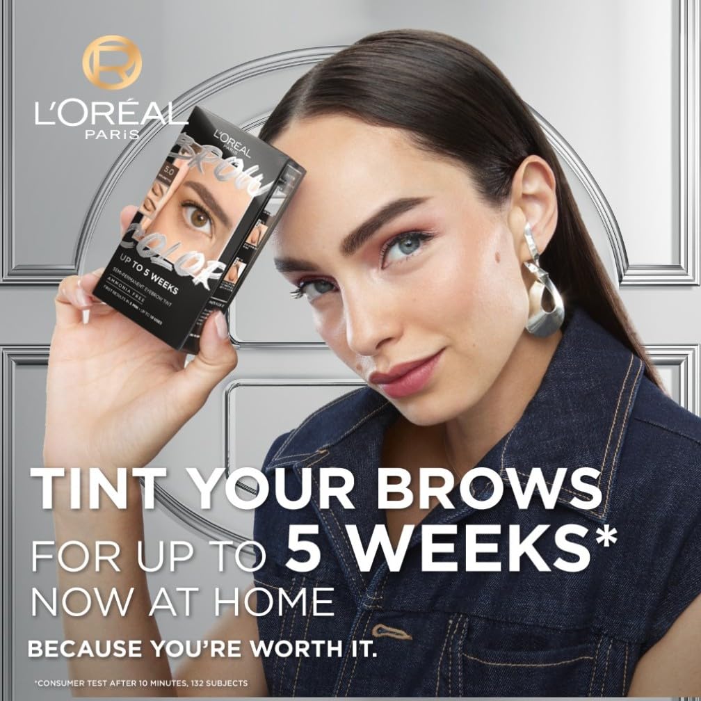 L'Oreal Paris L'Oréal Paris, Semi-Permanent Eyebrow Tint, Lasts up to 5 Weeks, Visible Results in 5 Minutes, Up to 10 Uses, Ammonia Free, Brow colour, Shade: 7.0 Dark Blonde