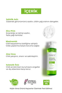 sinoz Sinoz,Perfect Sebum Balancing Facial Cleansing Gel,400 ml,For Oily Combination Skin