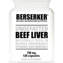 BERSERKER Supplements Berserker Desiccated Beef Liver Supplement 750mg per Capsule 120 Capsules, Un-defatted to Provide Full Absorption of Naturally Occurring Vitamins and Minerals Found in Beef Liver | Made in The UK