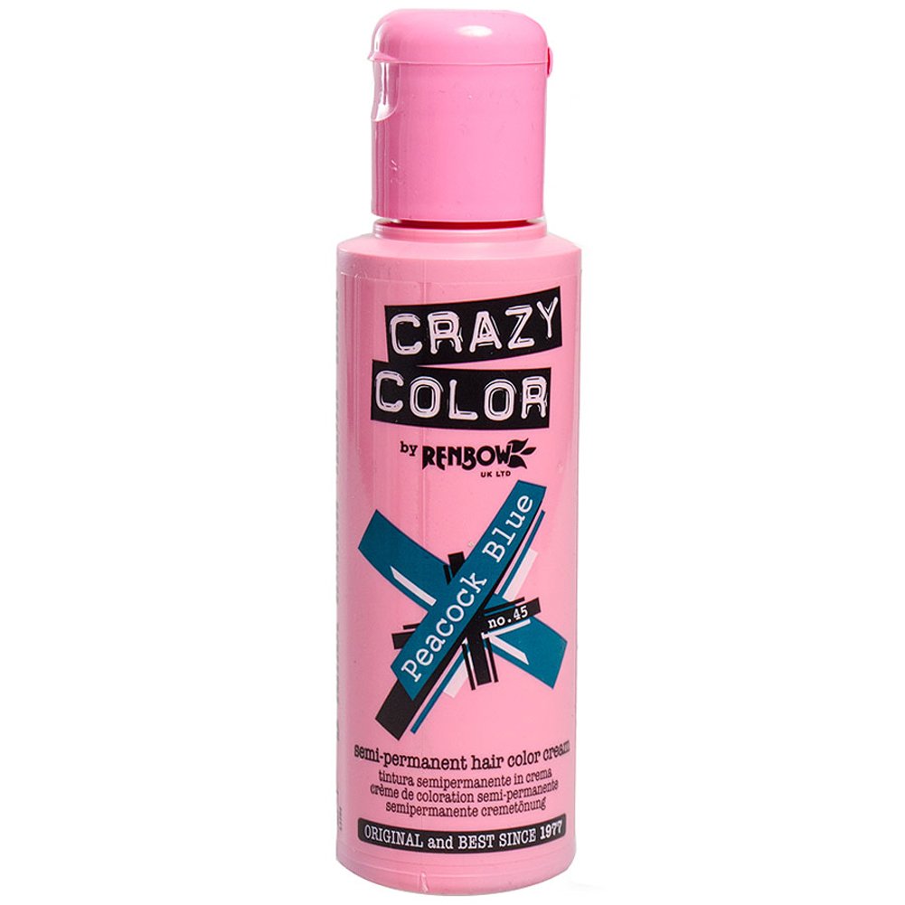 Crazy Color Crazy Colour Semi Permanent Hair Colour Cream 100 ml (Peacock Blue 45)
