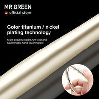 MR.GREEN Cuticle Scissors, Stainless Steel Sharp Cuticle Nippers with Pusher for Salon and Home Manicure & Pedicure Set (Nickel Pearl + Pusher)