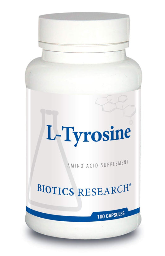 BIOTICS Research L Tyrosine 500 Milligram, Mood and Memory Support, Supports Overall Relaxation Response, Supports Thyroid Function. 100 Capsules