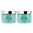 PraNaturals Dead Sea Salt Scrub, 100% Nourishing & Exfoliating, Mineral Rich Smooths Brightens & Moisturizes Skin, Enriched with Mango & Kiwi Scent (2x 500g)